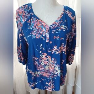 St John's Bay floral top/blouse MEDIUM